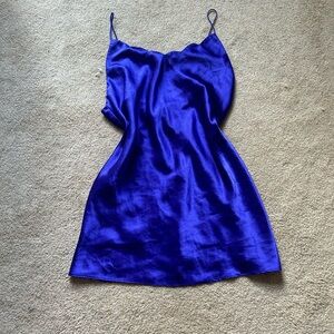 Deep purple scalloped edge slip dress